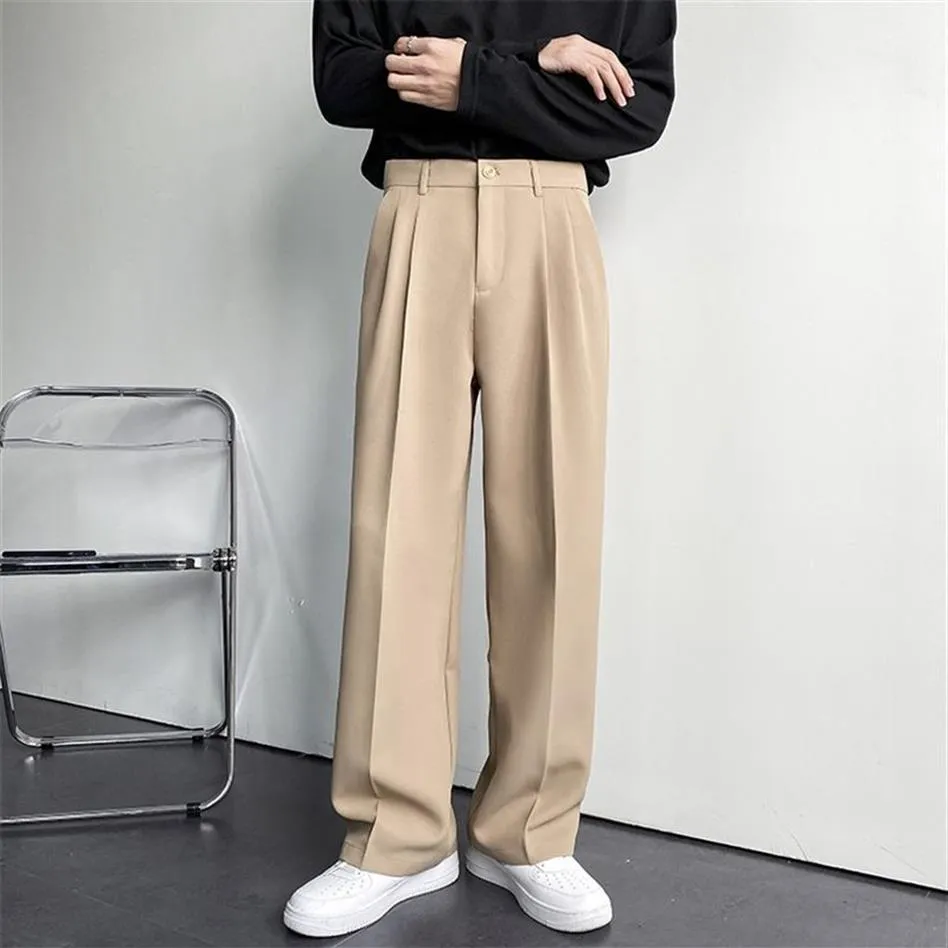 Japanese Style Mens Oversized Streetwear Wide Leg Trousers Men Solid Color, Wide  Leg, Baggy Style Khaki, Black, White From Yncwe, $64.71