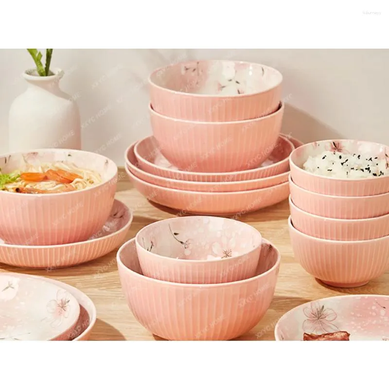 Bathroom Sink Faucets Color Bowl Dish Set Household Eating Plate Creative Ceramic Tableware Rice