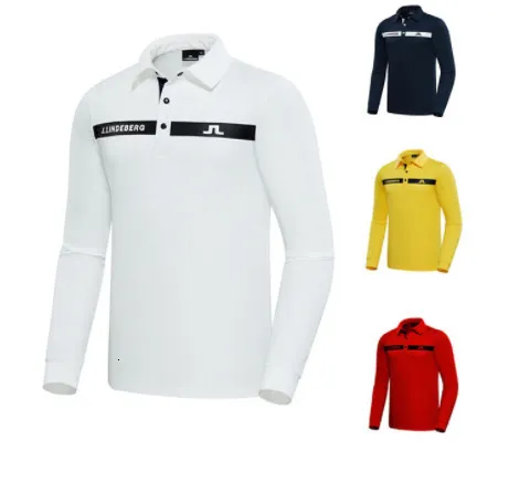 Uzun Kollu Golf Giyim Erkekler Yüksek Kaliteli Erkek Sonbahar ve Kış Sporları Kore Spor Polo Man Polyester Açık Mekan Erkek Polos 220707