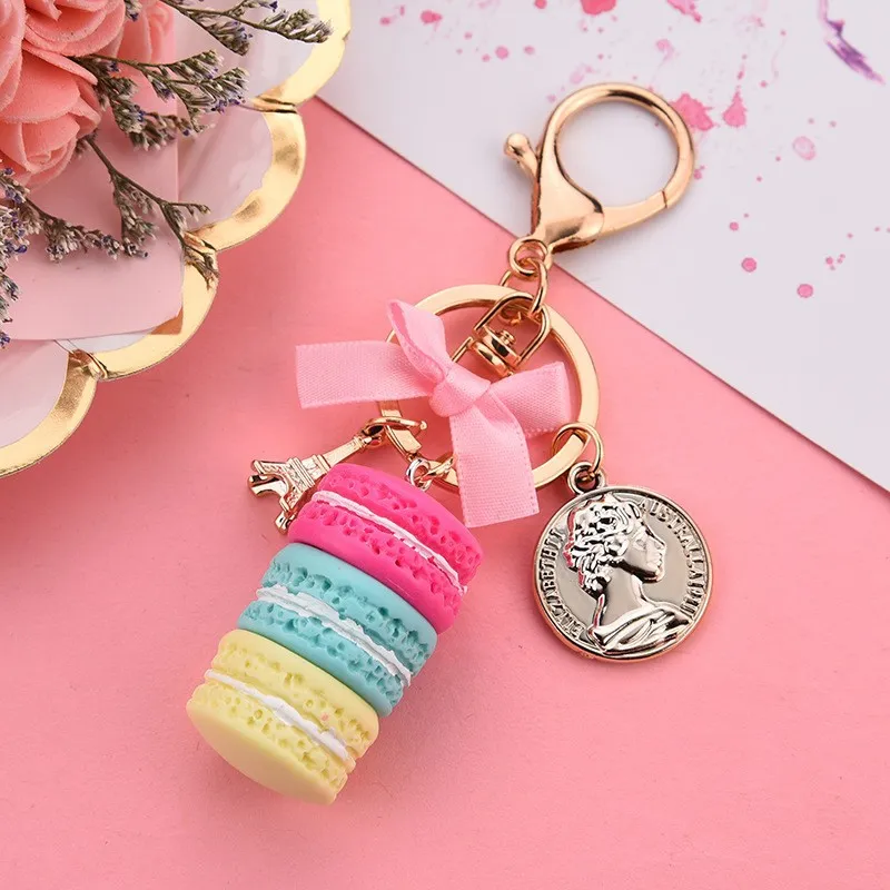 Macaroon Cake Keychain Massion Jewelry Cheychains هدية إبداعية لقلادة حقيبة