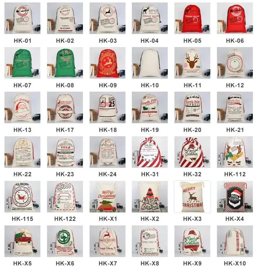 Christmas Decorations New Canvas Christmas Santa Sacks Christmas Gift Mailing Bag Children Candy Bags 50x70cm Fast Ship 1103