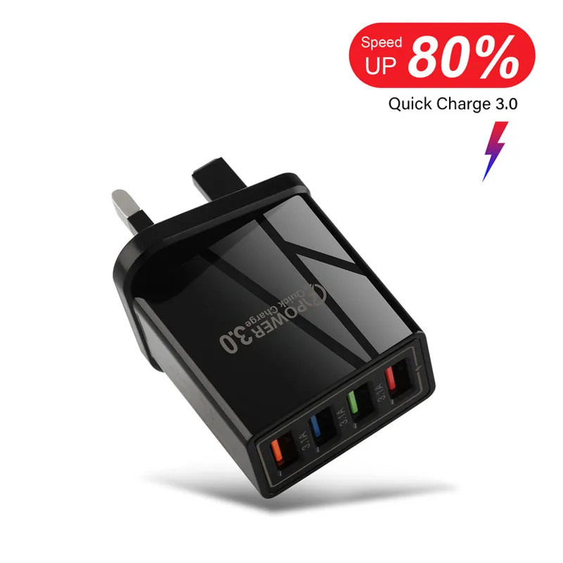 Plugs With USB Ports 4-Pack Of 4-Port USB Fast Charger Wall Plugs - QC 3.0 Quick Charge For Phones & Tablets Fast Charger Wall Adapter - Foto 5