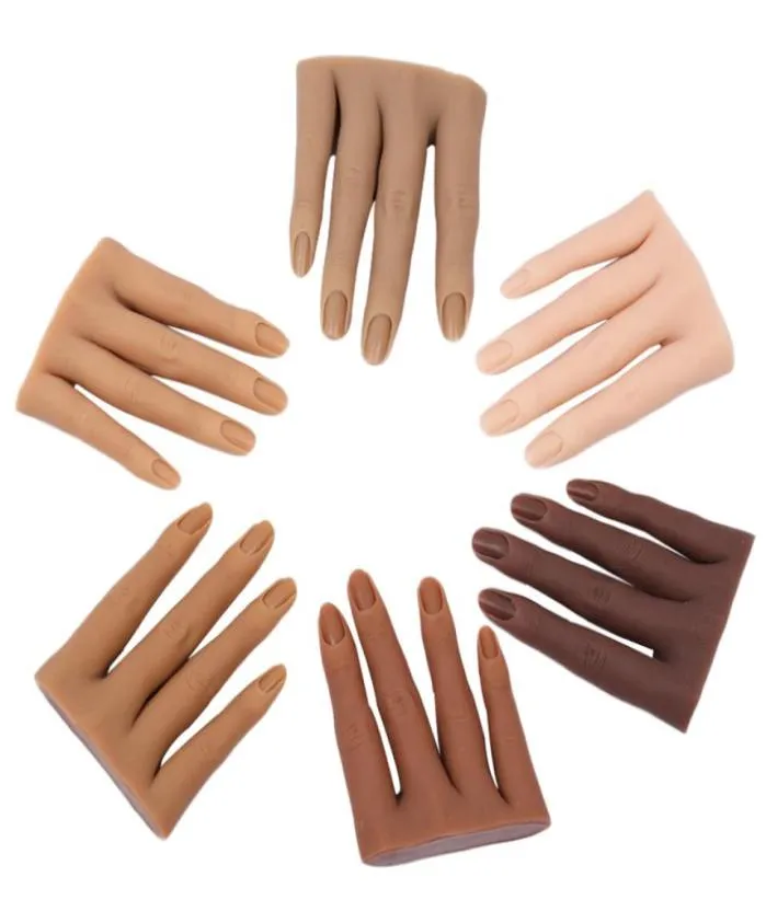 Modèle de main en Silicone pour pratique des ongles, Mannequin 3D pour adulte, fausse main de manucure et pédicure, modèle d'affichage mobile 2207265163098