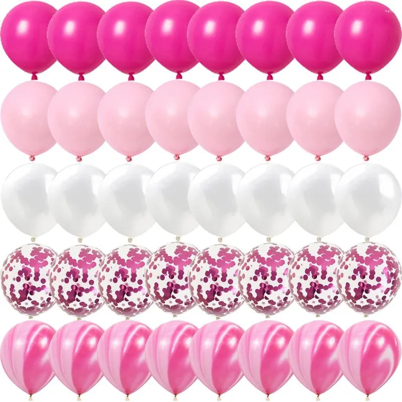 Feestdecoratie Rose Roze Metaal Latex Confetti Ballonnen Bruiloft Decoraties Matte Globos Jaar Verjaardag