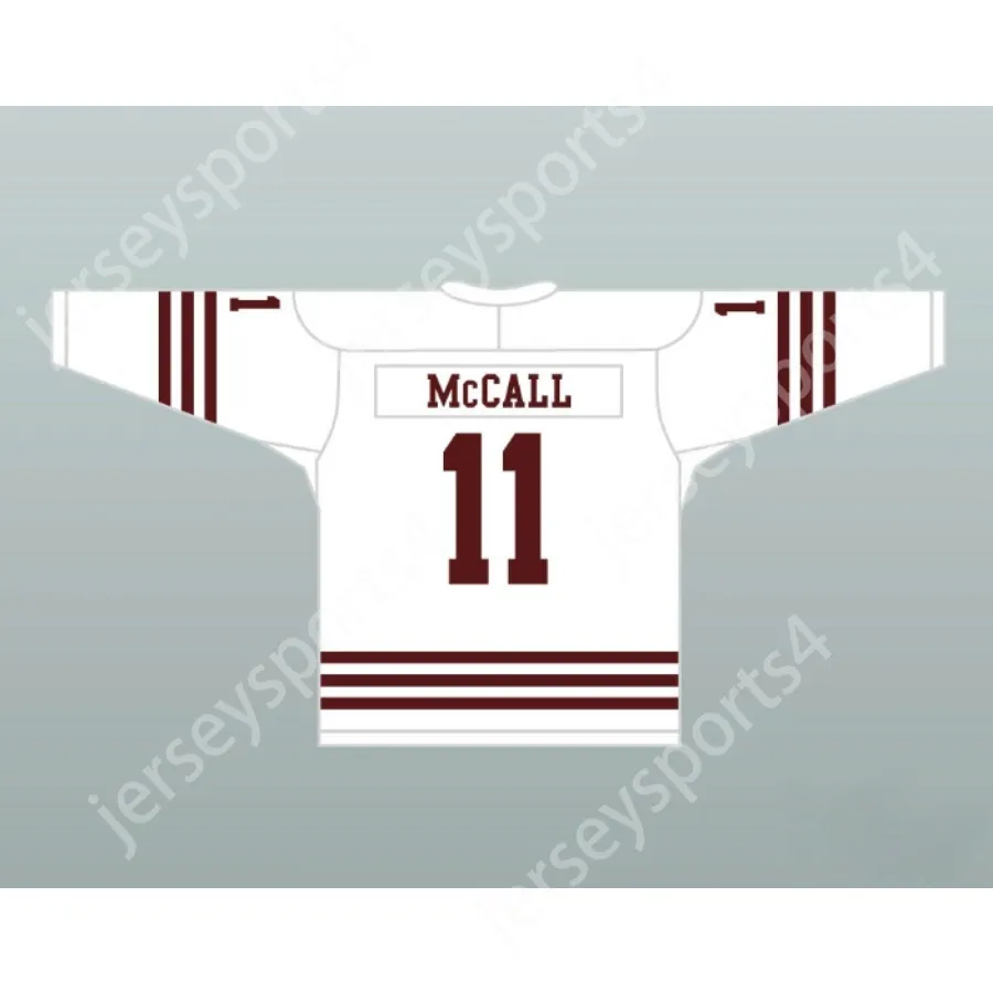 Anpassad Scott McCall White 11 Beacon Hills Cyclones Hockey Jersey Teen Wolf TV Series Top Stitched S-M-L-XL-XXL-3XL-4XL-5XL-6XL