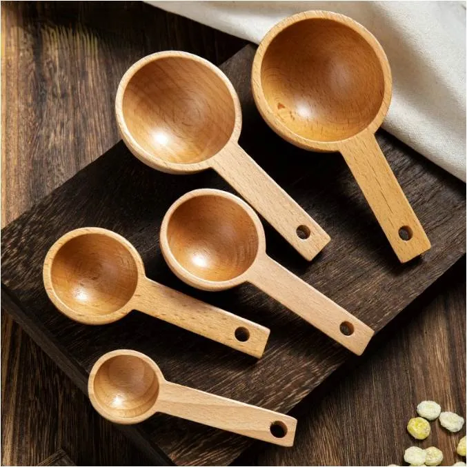 Wooden Measuring Coffee Scoop Coffee Spoon in Beech Wood Tablespoon for Coffee Beans, Ground Beans, Protein Powder, Spices, Tea