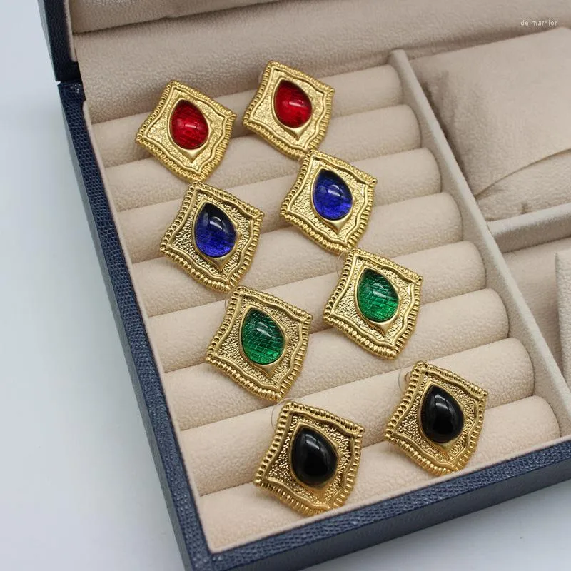 Stud Earrings Medieval Vintage Antique Handmade Colored Glaze Geometry More Colors Accessories