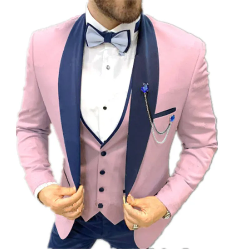 Customize tuxedo One Button Handsome Shawl Lapel Groom Tuxedos Men Suits Wedding/Prom/Dinner Man Blazer Jacket 12611118