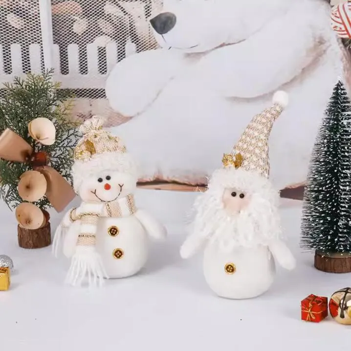 Świąteczne krasnoludka Snowman Dekoracje Święty Santa bez twarzy Pluszowe ozdoby lalki ręcznie robione elf zabawki wakacyjne domowe imprezę Dekor