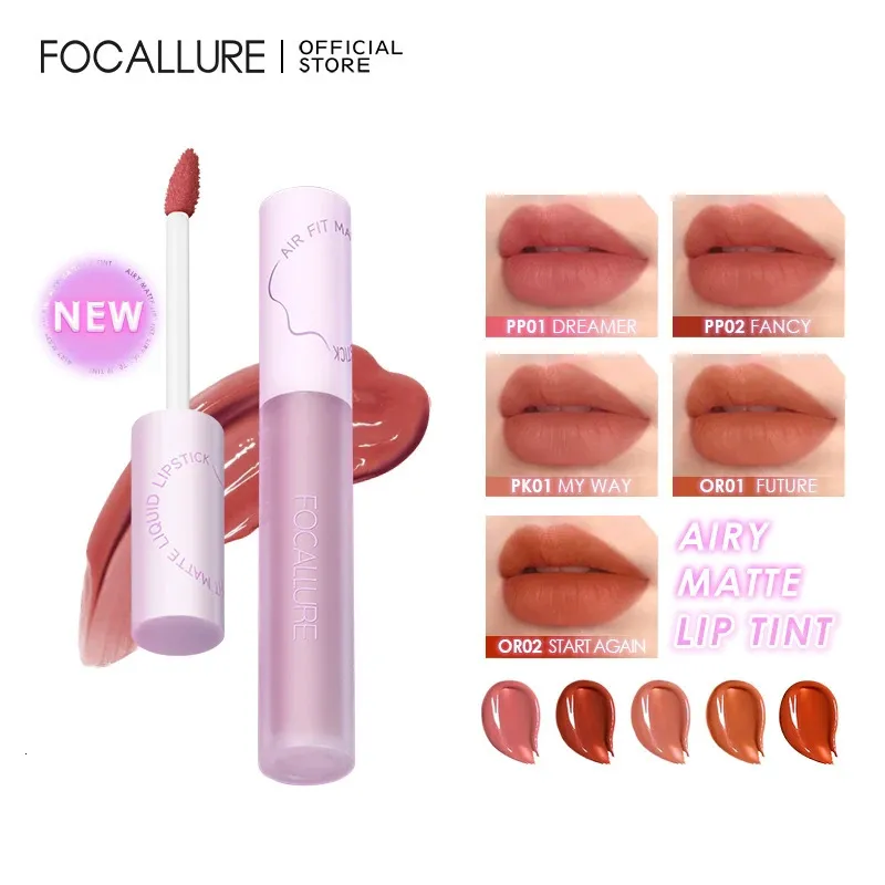 Lip Gloss FOCALLURE Airy Matte Liquid Lipstick Waterproof Longlasting Lightweight Non stick Cup Velvet Tint Makeup Cosmetics 231102