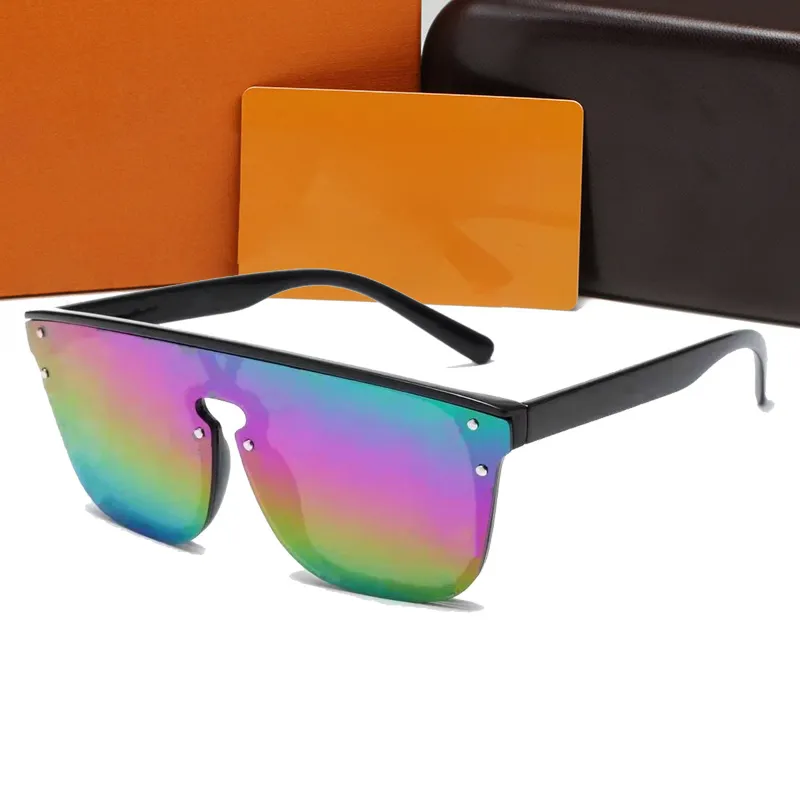 Femmes Designer Lunettes de soleil Goggle Lunettes de soleil pour hommes Lentilles une pièce Lunettes de soleil classiques Lunettes noires Hommes Dazzle Color Street Lunettes de voyage 1001W3 avec boîte