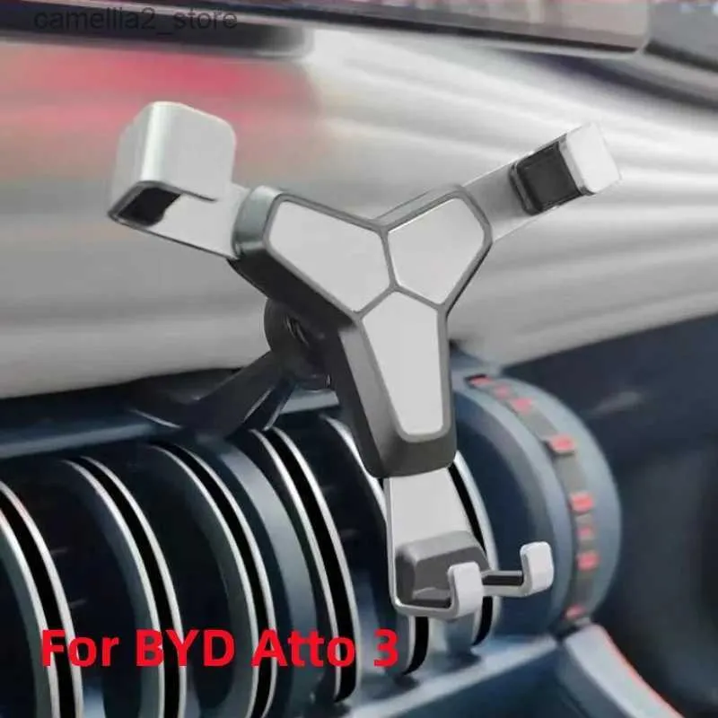Car Holder Car Air Conditioning Outlet Mobile Phone Holder Dedicated Navigation Bracket For BYD Atto 3 Yuan Plus 2023 2022 Car Accessories Q231104