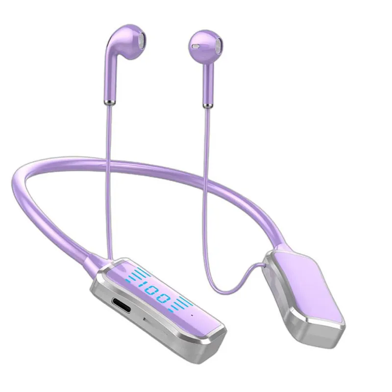 1000mah Long Standby Battery Life TF Card Running Earbuds Headset Bluetooth Wireless Earphones Hanging Neck Sports Binaural In-ear Headphone 4ZJ8I