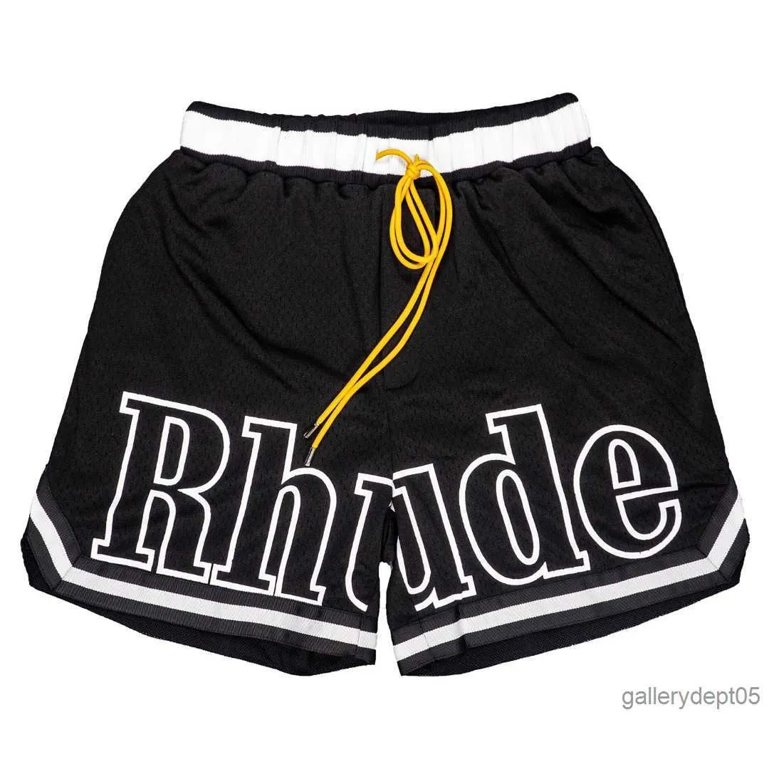 designer men RH limited rhude shorts summer swim short knee length hip hop high street sports training beach pants mens elastic waist high quality AAA