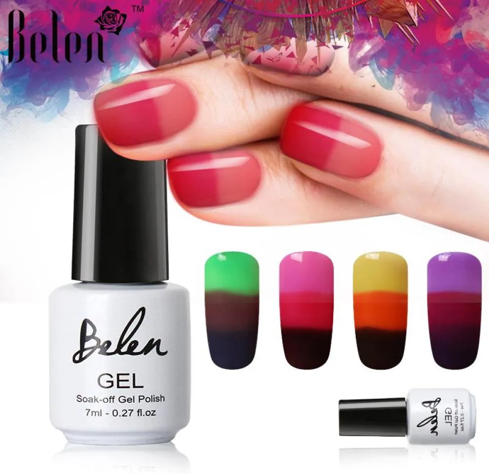 Belen 7 мл Гель-лак для ногтей Гель-лак для ногтей, меняющий цвет Хамелеон Температурный лак для ногтей Thermal6442543