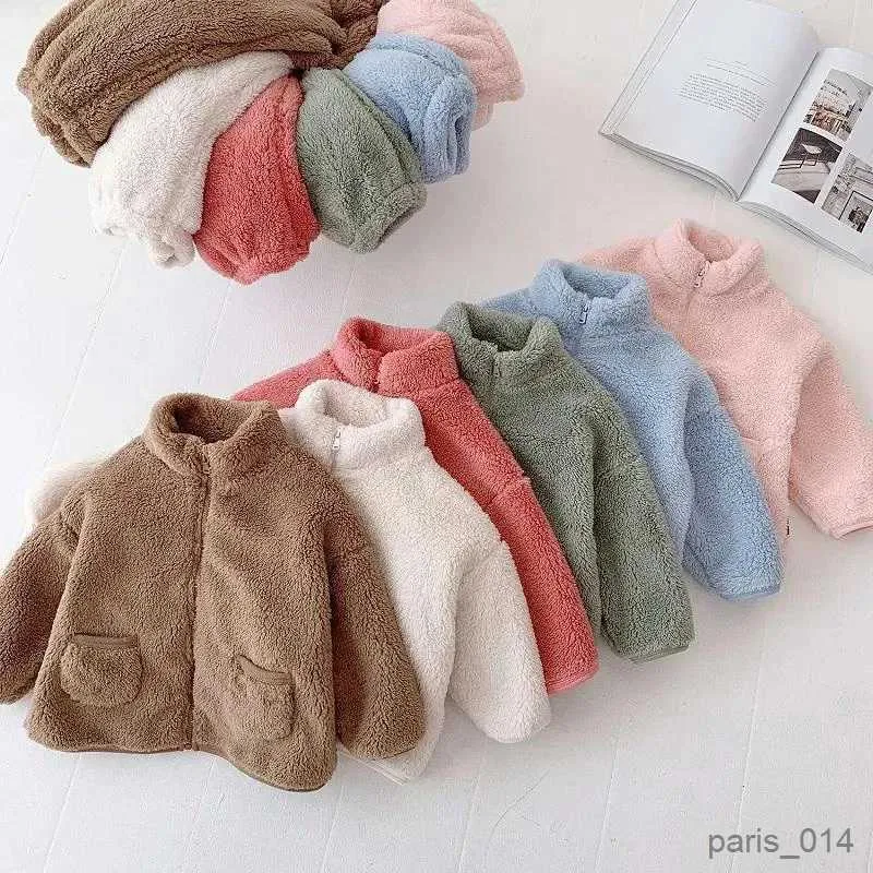 Clothing Sets Fleece Kids Coat Pants 2pcs Fall Winter Baby Clothes Set Kids Loungewear Suit Home Children Top and Bottom Set