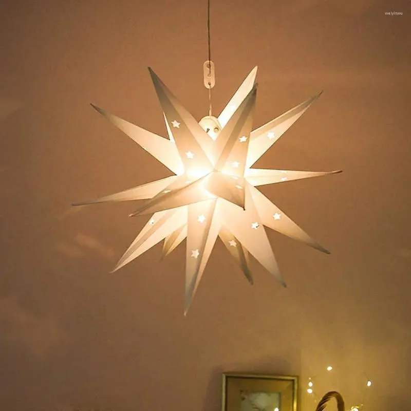 야간 조명 크리스마스 스타 랜턴 램프 다기능 성 기상 방지 18 포인트 LED 장식