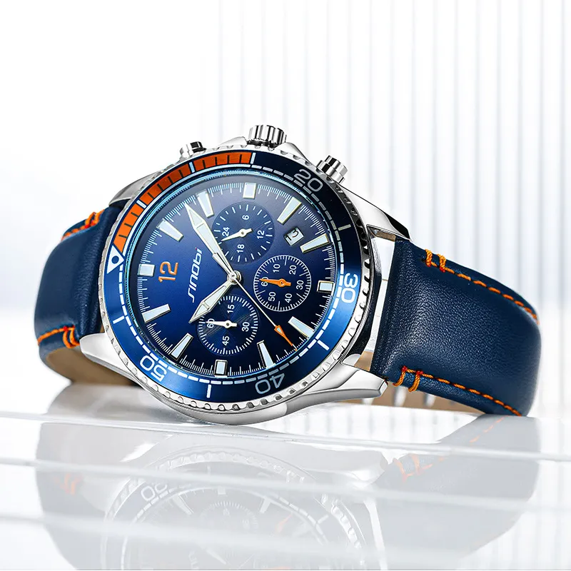 Zegarek męski Watches Wysokiej jakości luksusowy biznesowy wodoodporny kwarcowo-battery zegarek 44 mm