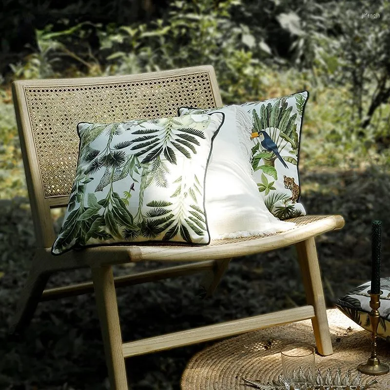 Cuscino Fodera morbida in velluto Pianta tropicale Animale Decorativo Copriletto rotondo per divano Divano 30x50cm Federe lombari
