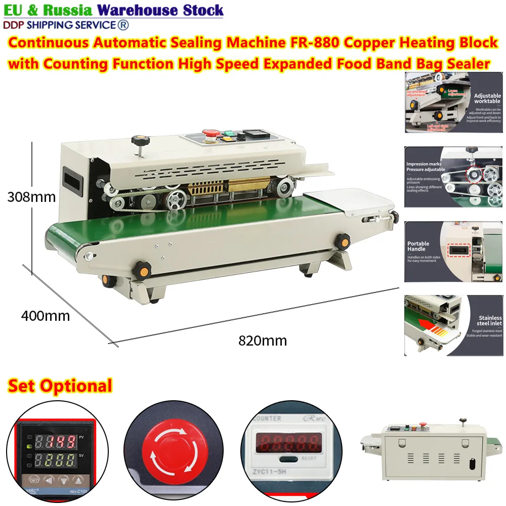 Непрерывная автоматическая герметичная машина FR-880 Медный нагреватель