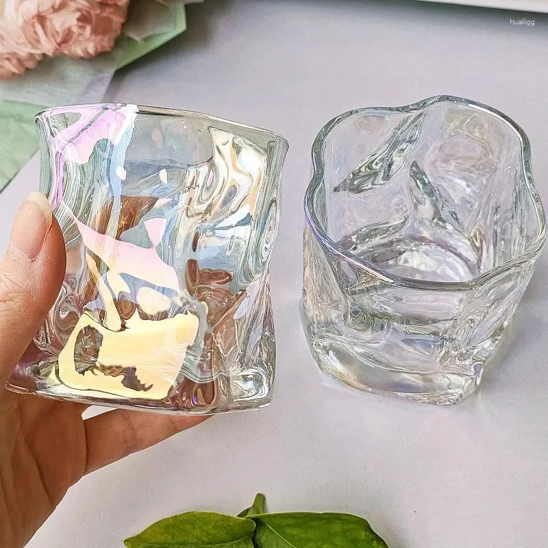 Wine Glasses Ins Style Creative Water Cup Irregular Whiskey Transparent Beverage Juice High Beauty Twist