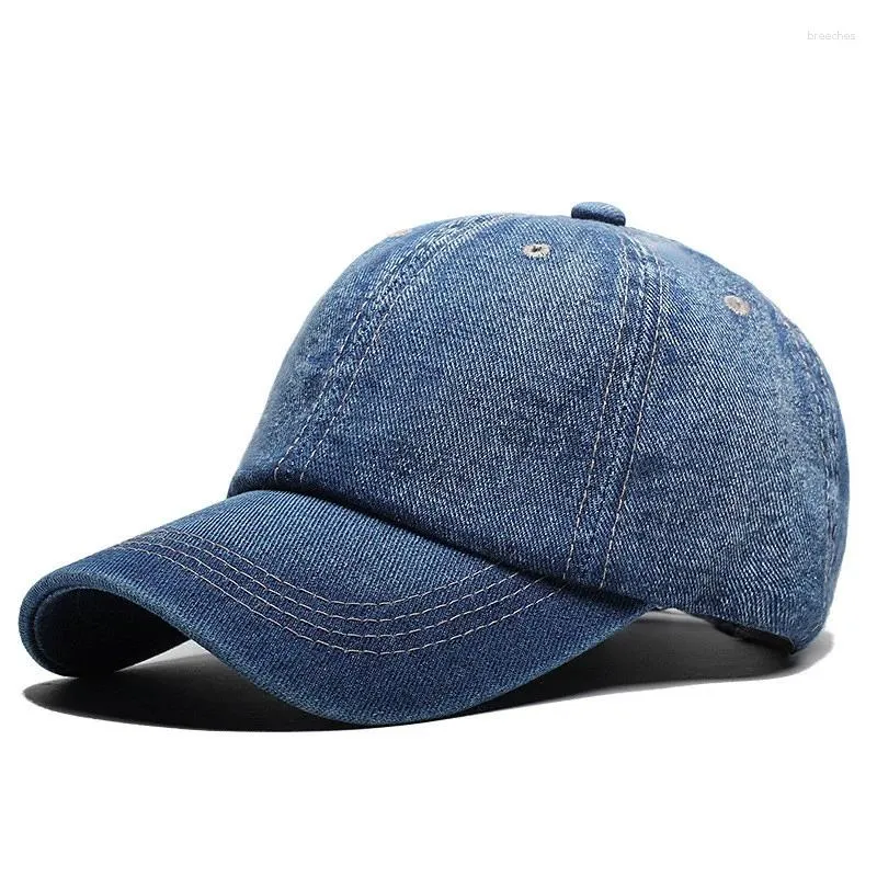 Bonés de bola moda ajustável denim boné de beisebol para homens mulheres cor sólida casual snapback chapéu respirável jeans caminhoneiro pai