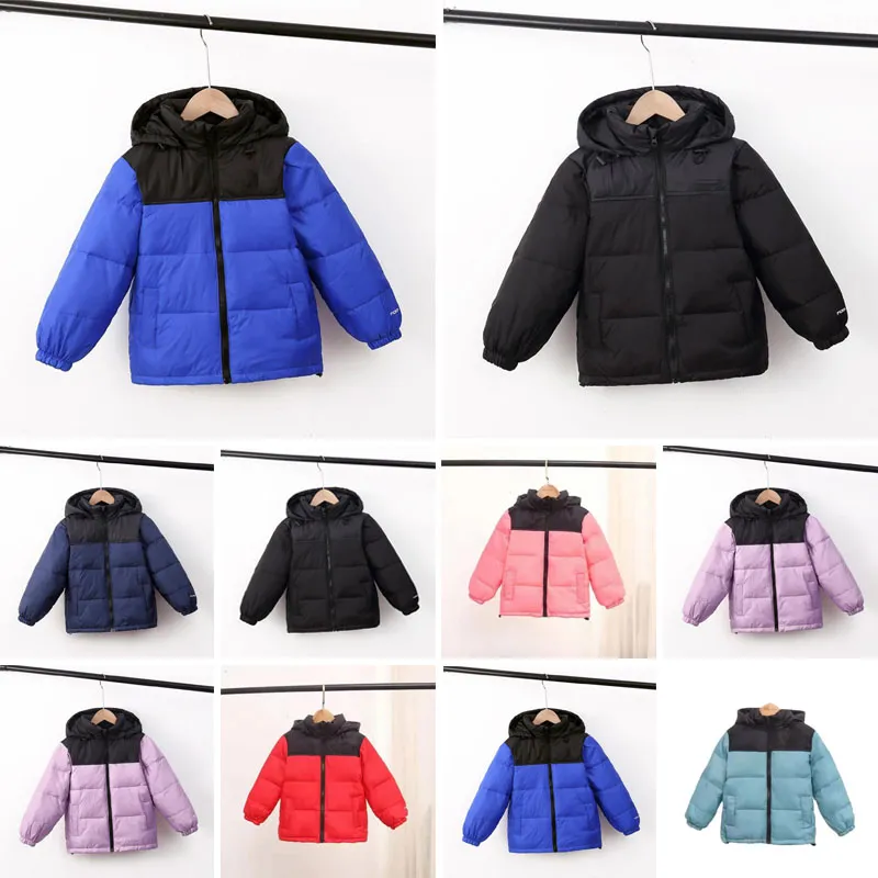 Erkek Kızlar Down Coat 2023 Yeni Dolgulu Puffer Ceket Kapşonlu Parka Ceketler Siyah Kraliyet Mavi Pembe Sarı Vücut Isıtma Retro 700 Dış Kat Çocuk Çocuk Boyut 5-15