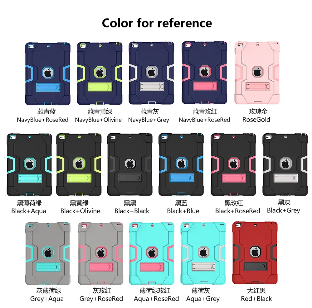 Armor Stand Shockproof Kids Tablet Case For iPad Air 10.5 10.9 11 12.9 2021 2022 Pro 9.7 Mini 1 2 3 4 5 6 Cover