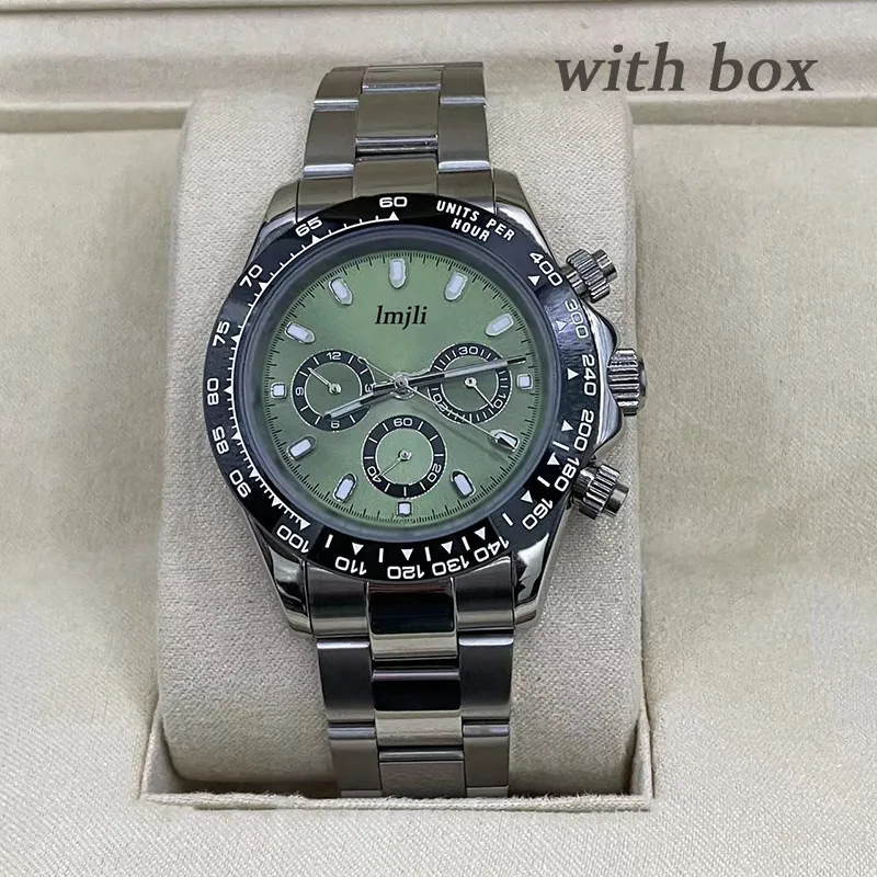 Relógios Mecânicos Automáticos Mens Vidro Safira 40MM Aço Inoxidável Verde Mostrador Fecho Sólido Montre de Luxe Relógios de Pulso Super Luminosos à Prova D' Água