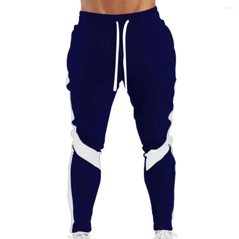 Calças masculinas esportivas casuais cor sólida versátil corrida treinamento fitness masculino reto simples