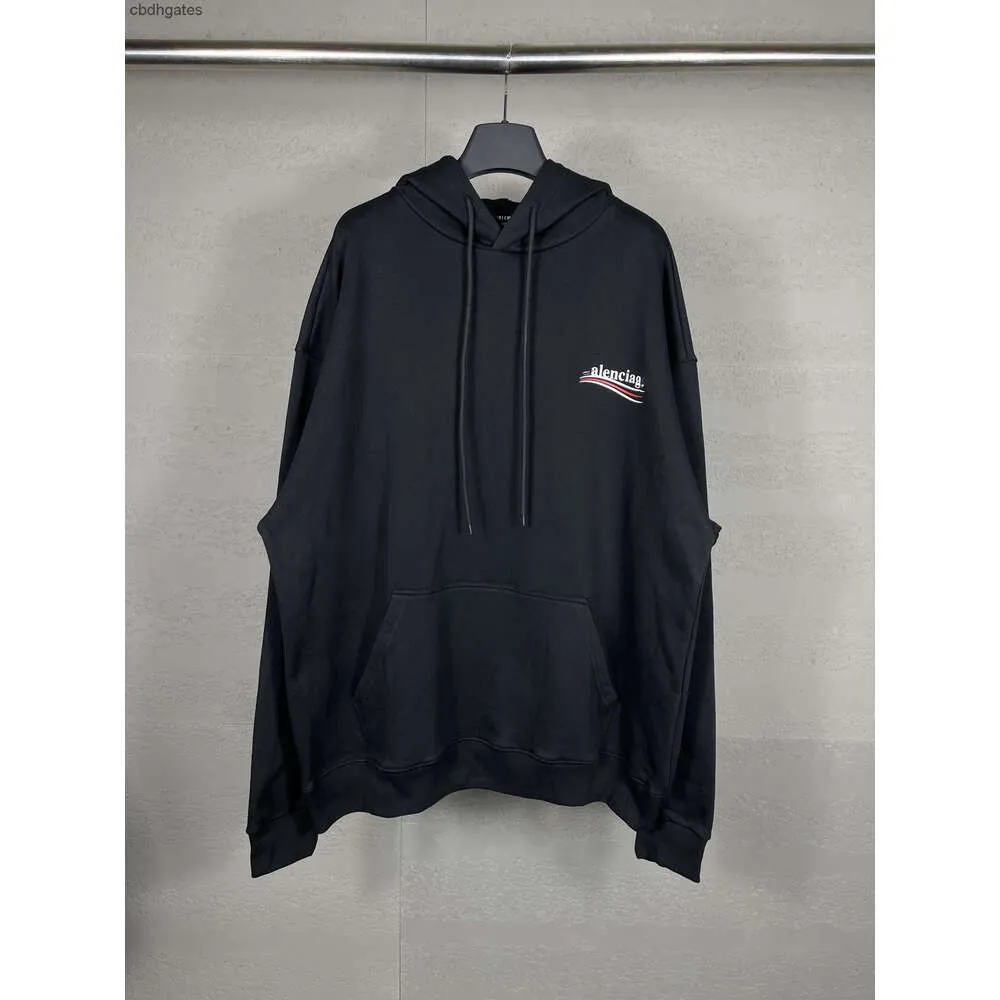 Sudadera con capucha Balenciiaga Sudaderas con capucha Suéter Versión alta París b Familia Cinta adhesiva Impresión de letras de papel Unisex Suelto Casual Manga larga 6 HIY9