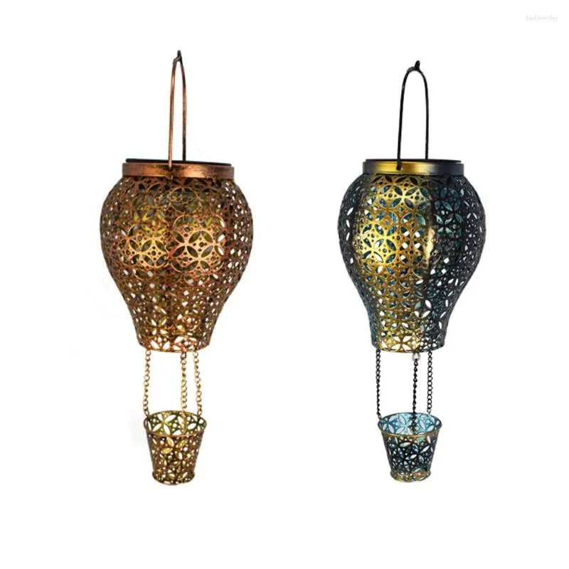 Solar Air Balloon Landscape Light Lamps Lighting Lawn Outdoor Ground Plug Iron Openwork Patio Lanterns Creatively