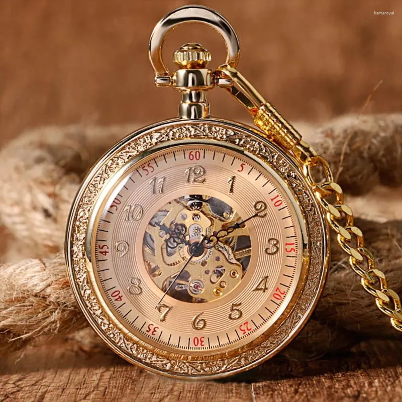 Luxury Gold Hand Winding Mechanical Pocket Watch Designs With 