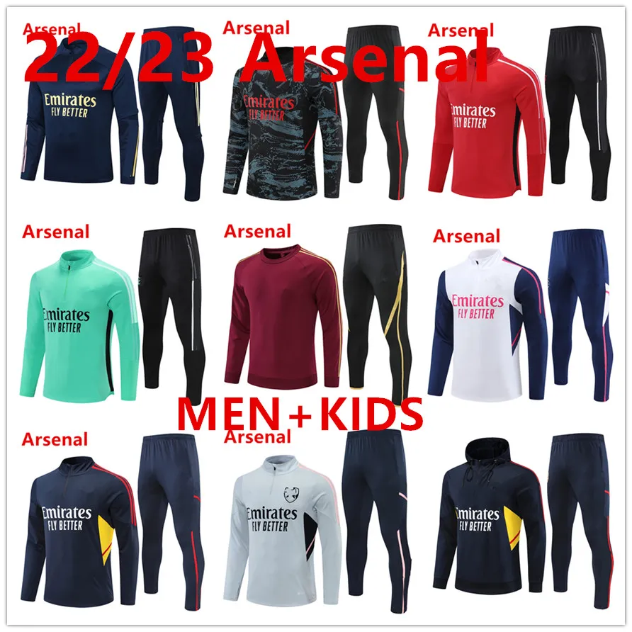 2023 Новый футбольный футбольный спортивный костюм 21 22 22 23 мужчины и дети наполовину вытянутые толстовки с длинным рукавом футбольный футбольный костюм выживание