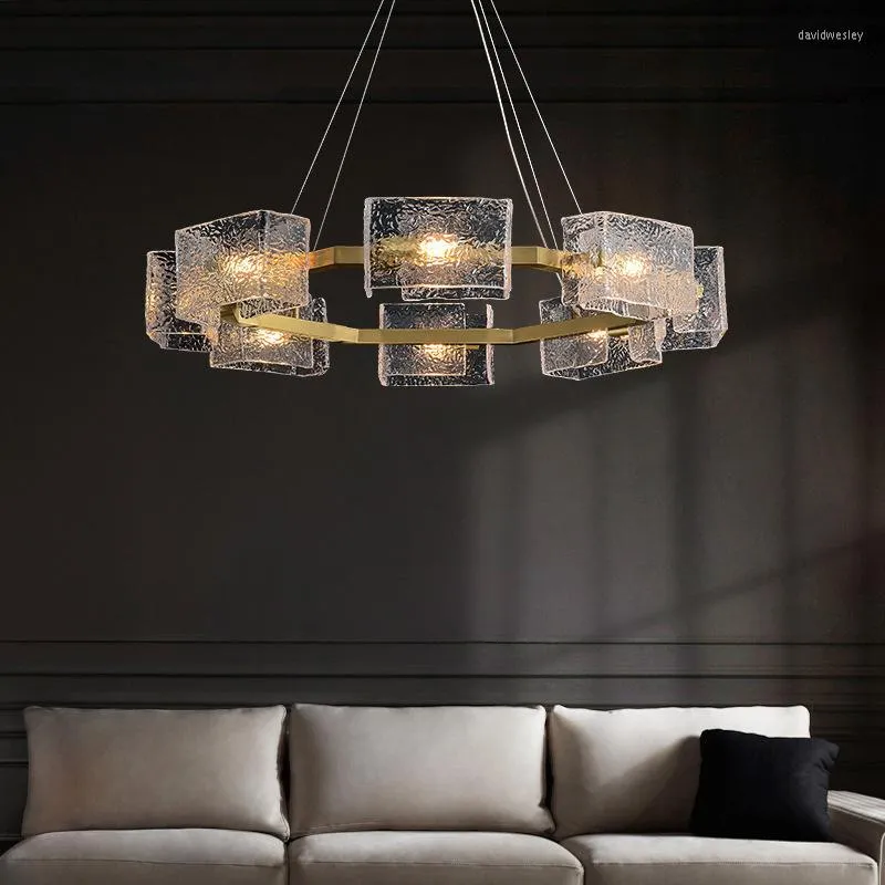 Chandeliers Modern Water Wave Glass Led Lighting Living Dining Room Pendant Lamp Loft Home Decor Kitchen Hanging Light Luminaire