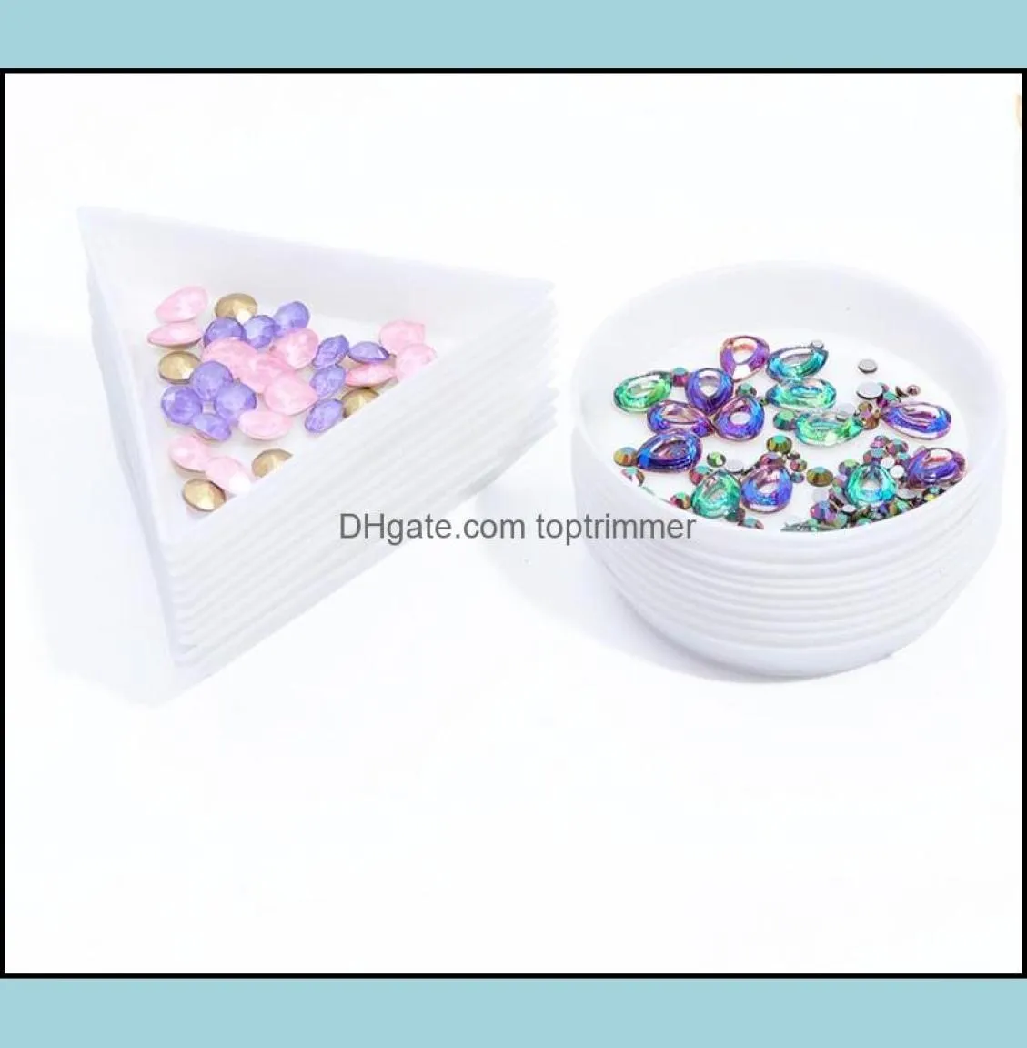 Other Items Salon Health Beautyplastic Triangle Round Bead Sorting Trays Nail Art Tray Picking Plates For Diamond Jewelry Drop D5098311