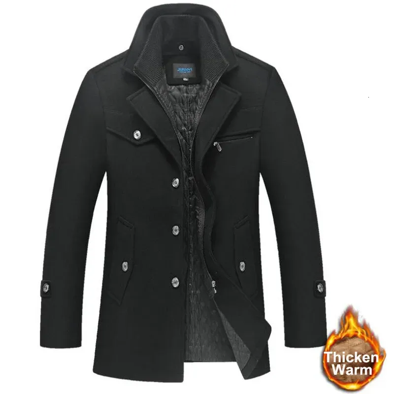 Mélanges de laine pour hommes veste d'hiver hommes décontracté épaissir col montant manteaux Casaco Masculino Palto hommes coupe-vent pardessus laine Trench 5XL 231102