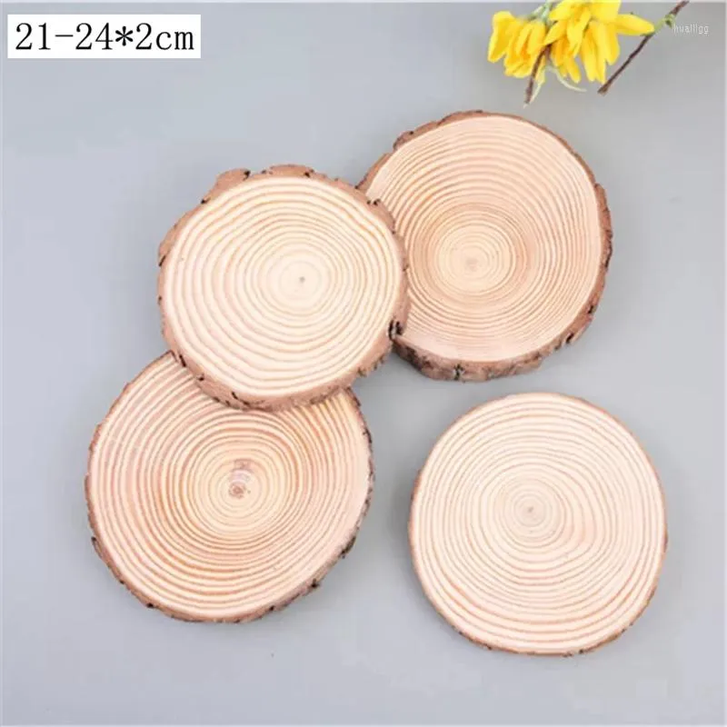 Maty stołowe 5 szt. 21-24 cm duże okrągłe naturalne kromki z drewna z kory drzewa podstawki tarczowe rzemieślnicze