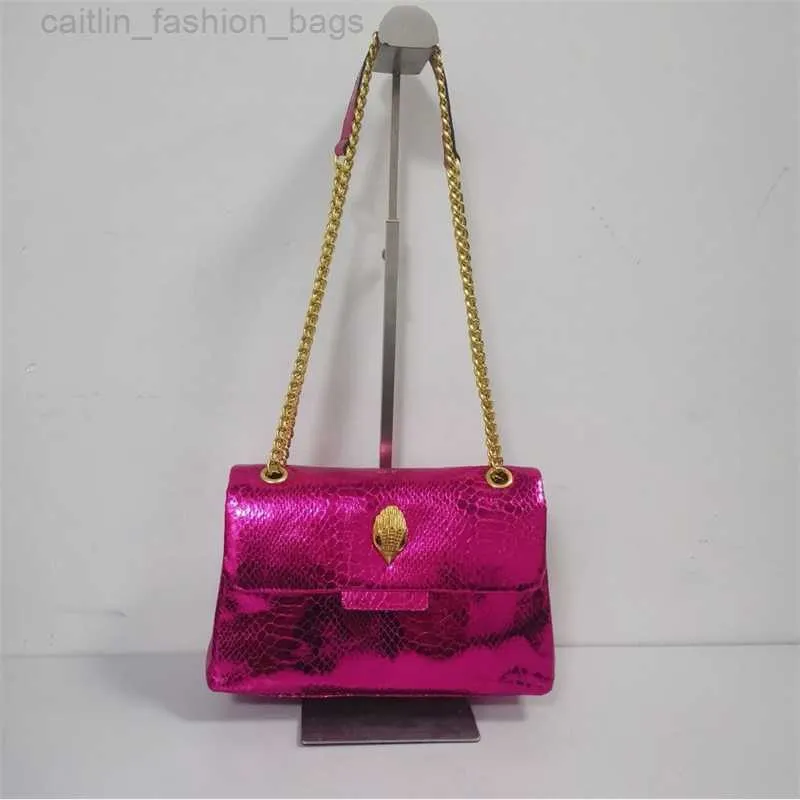 Kurt Geiger Bolsa feminina de grife 2023, bolsa feminina colorida pintada de pele de cobra, bolsa de mão águia, ícone de metal, bolsa crossbody