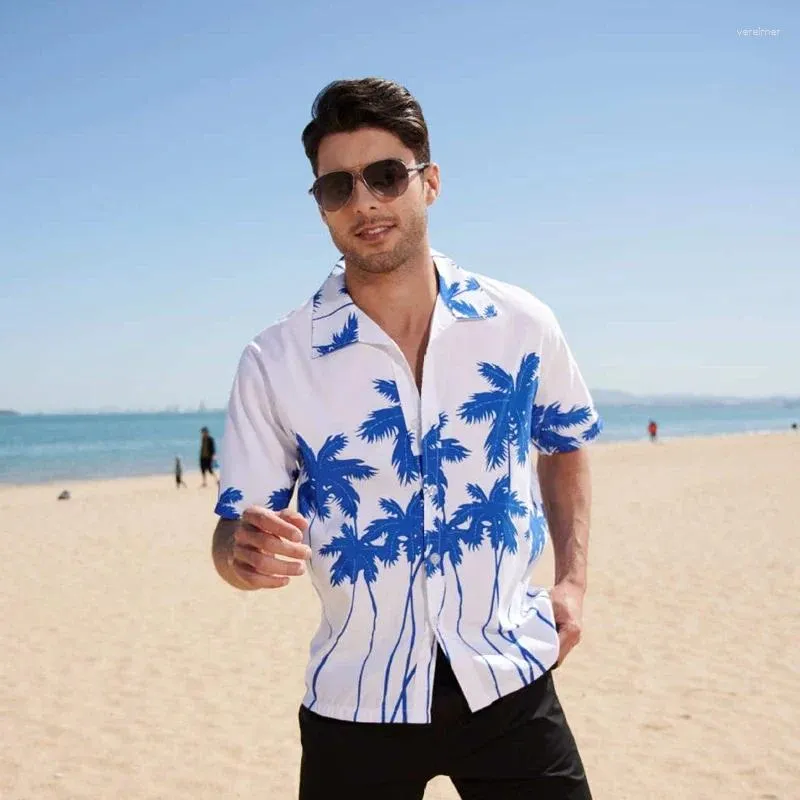 Męskie koszule Summer Mass Men Hawajska koszula na męskie szybkie suszenie plus rozmiar 3xl xl 5xl Floral Beach