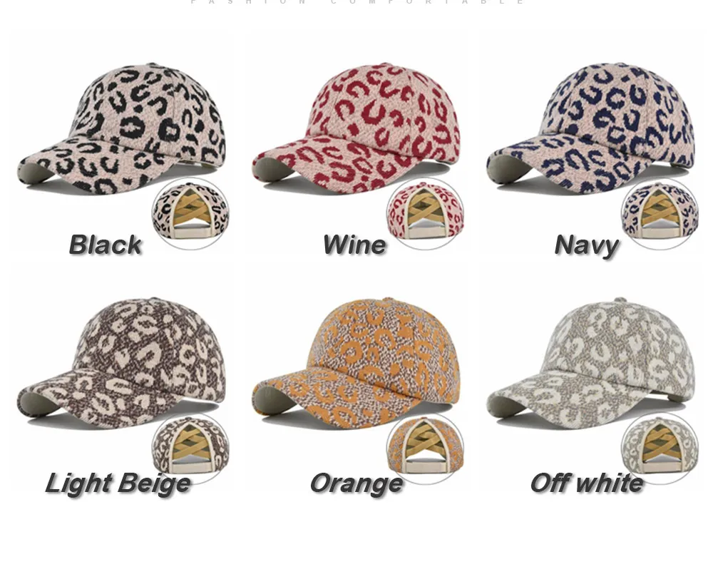 New Lu snapbacks Sports Leopard Print Horsetail Hat Caps Align cappello da esterno moda cappello da baseball tridimensionale cappello da sole da donna