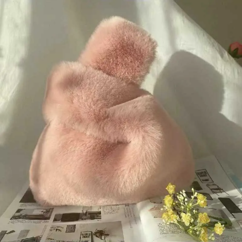 Totes Duffy Korean Version of Imitation Rex Rabbit Fur Hbag Bag Cute Plush Vest for Women Versatile