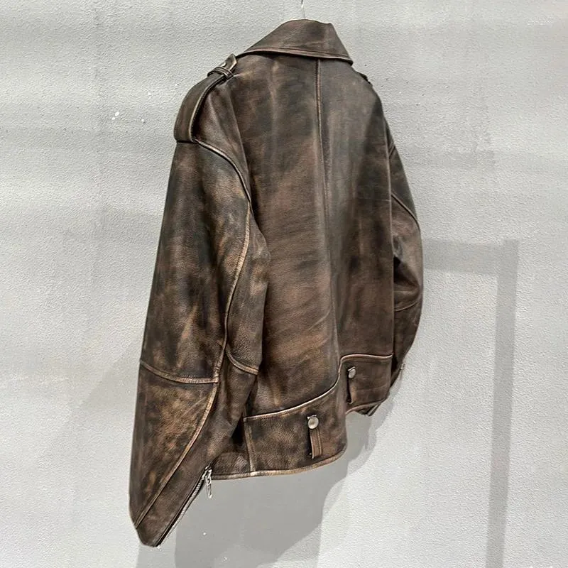 Vintage Sheepskin Vegan Leather Jackets Jacket Distressed Vintage Sheepskin Vegan Leather Jackets Jacket Distressed
