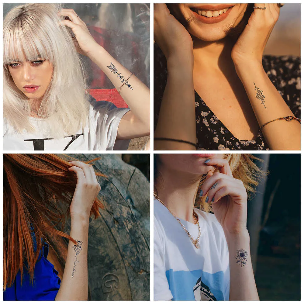 2 Stück Henna-Tattoo Aufkleber – Temporäre Flügel-Arm-Tattoos Für Männer & Frauen