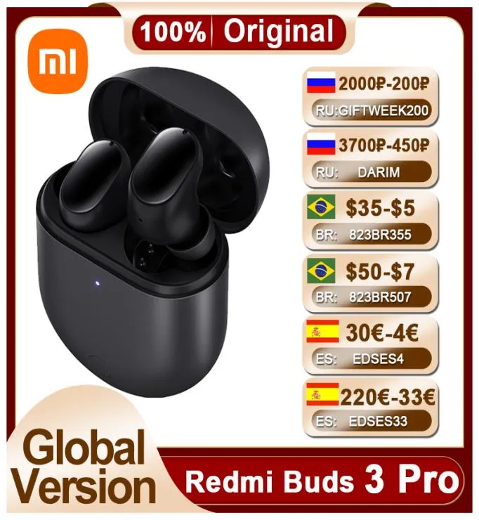 2021 Xiaomi Redmi Buds 3 Pro, глобальная версия, TWS, Bluetooth-наушники, беспроводные наушники, 35 дБ, АНК, двойное устройство, Redmi Airdots 3 Pro5147481