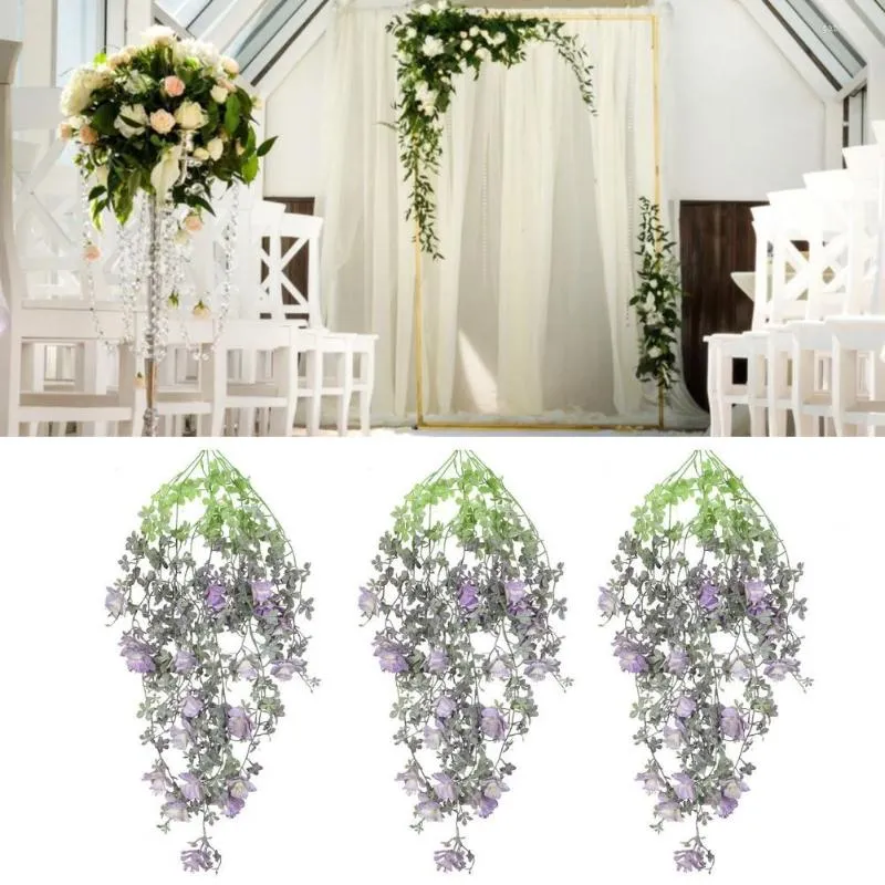 Decorative Flowers Attractive Artificial Flower Vivid Imitation Plant Not Withered Wedding Decoration Wall Hanging Faux Plants Fake Vine