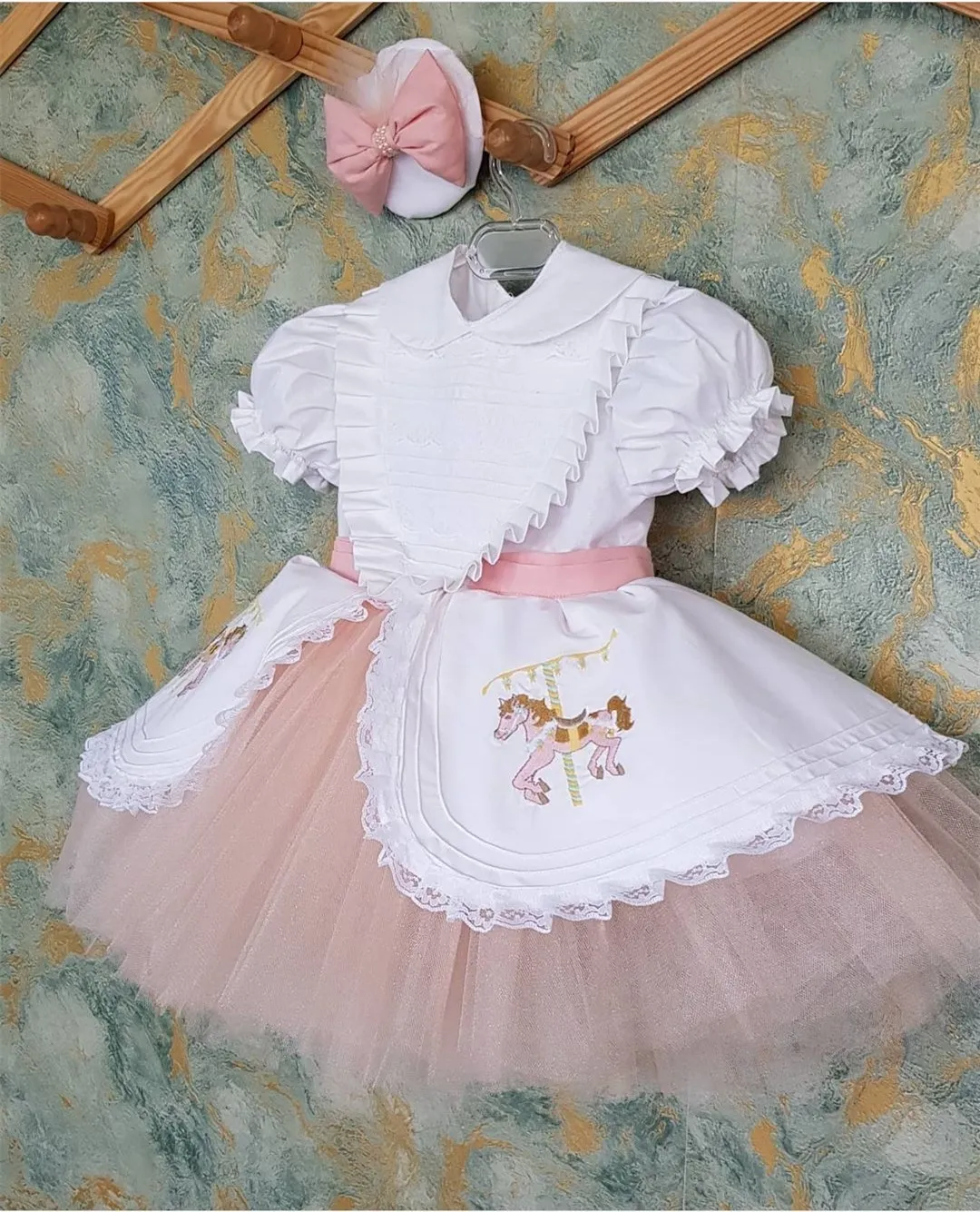 Robes de fille 1-12Y bébé fille dentelle blanche cheval de Troie broderie Vintage espagnol turc robe de bal robe de princesse pour anniversaire Noël Eid 230403