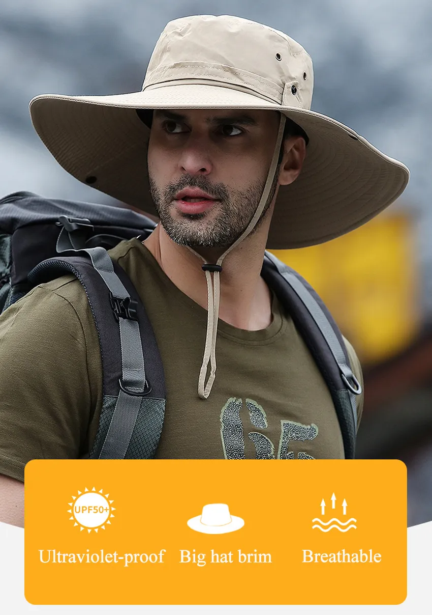 Breathable Mesh Hiking Bucket Hat With Wide Brim For Men Perfect
