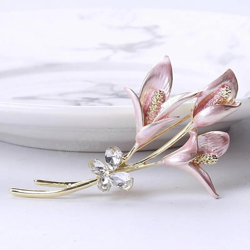 Strierse tulpen broche luxe bloemenbroches voor dames boeket reversspelden bruiloftsfeestje sieraden cadeau