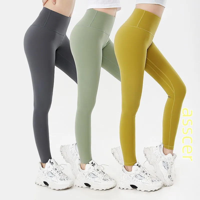 High Waist Solid Color Yoga Pants For Women Elastic Sports Gym Leggings For  Fitness And Overall Full Running Tights Women Workout From Asscer, $19.86